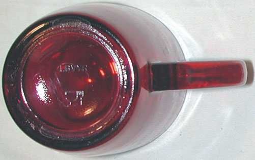 Kolekcjonerska Czerwona Szklanka Burgundowa w Białe Wzorki z Uszkiem