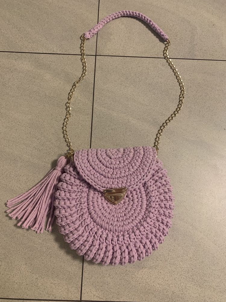 Torebka ze sznurka pleciona handmade