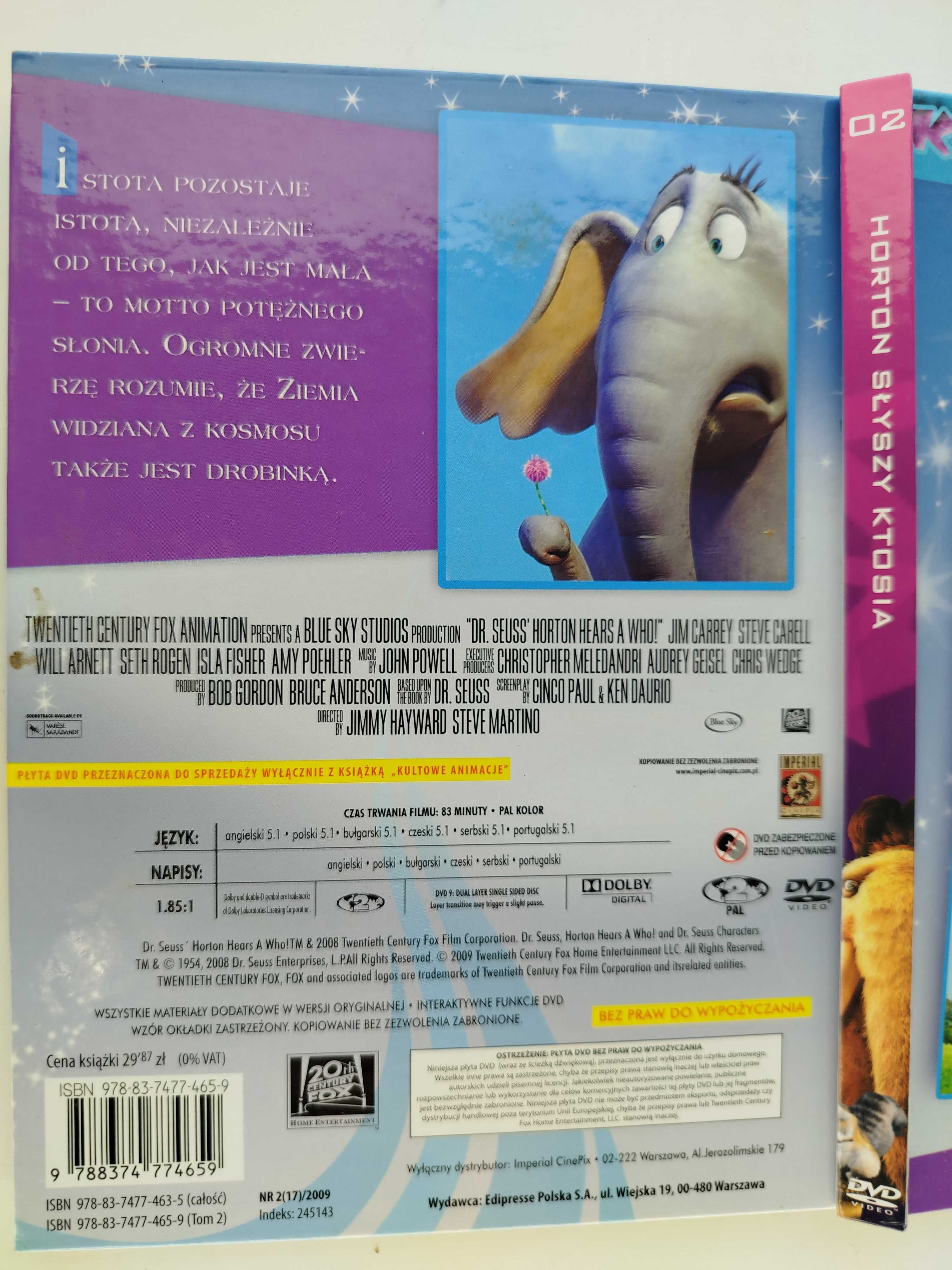 Horton słyszy Ktosia ! Książka + Film DVD dla dzieci polski dubbing T2