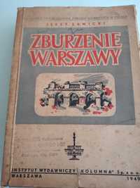 Stara książka Zburzenie Warszawy Jerzy Sawicki