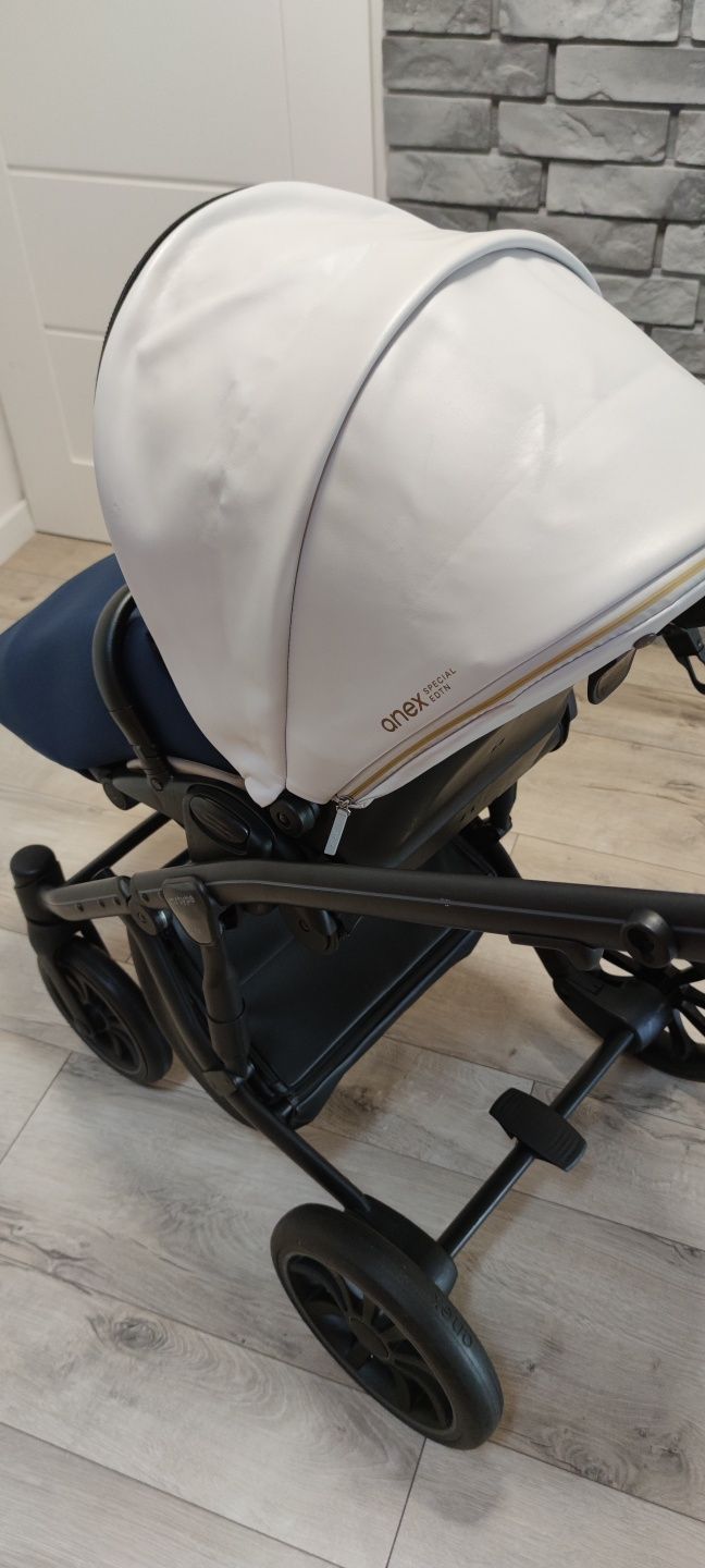 Wózek Anex  m/type szaro granatowy 2 w 1 + adaptery