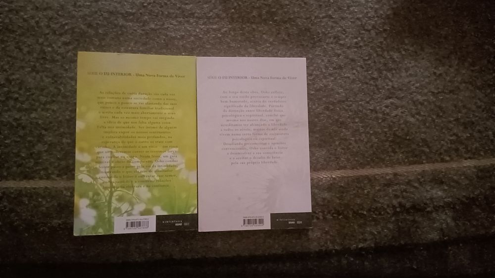 Livros Osho Títulos "Intimidade" e "Liberdade"