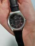 Zegarek swatch skin irony srebrny pasek skóra granatowa