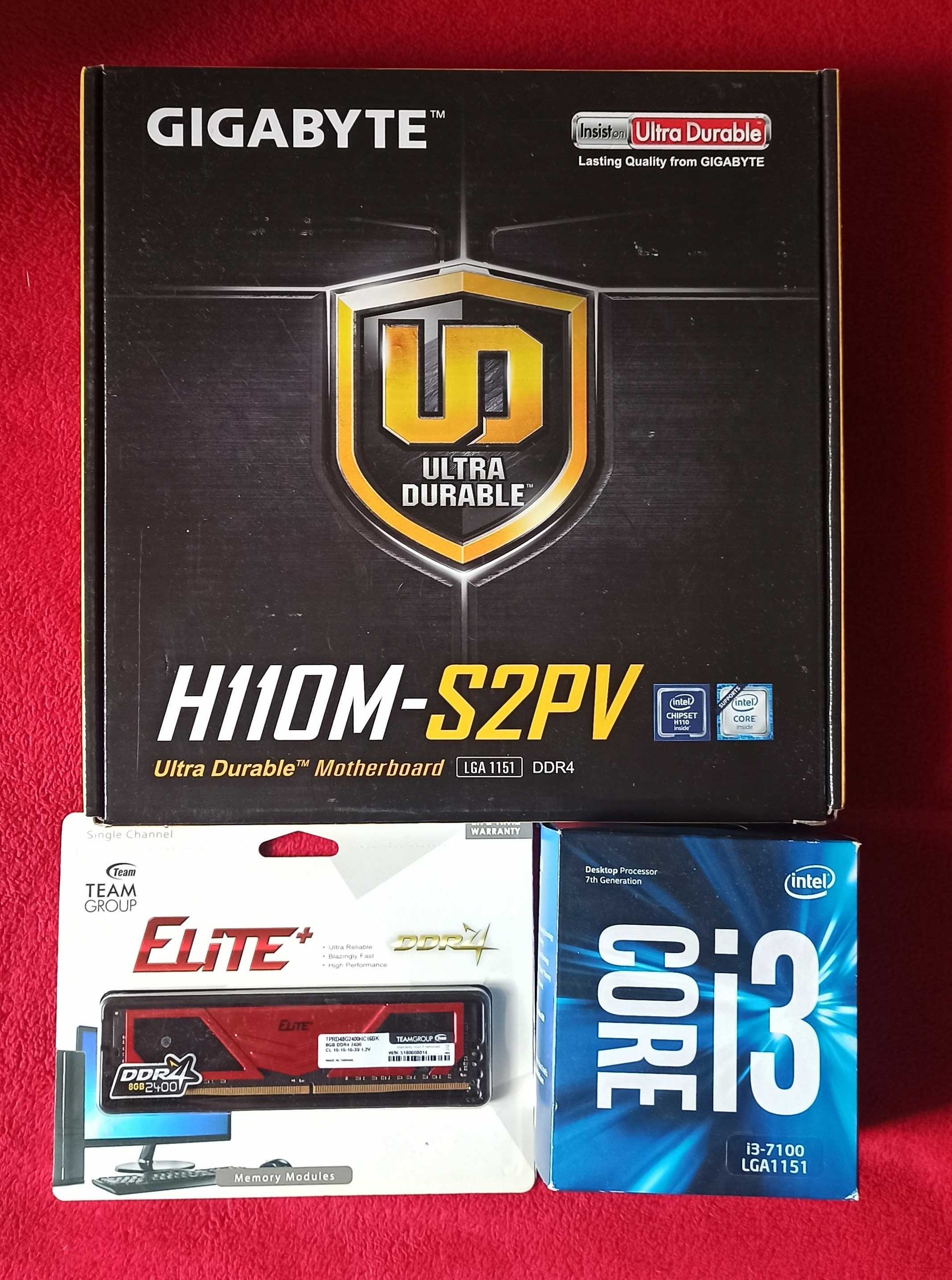 НОВОЕ Gigabyte h110M-S2PV + i3-7100 + Elite 8Gb DDR4 2400