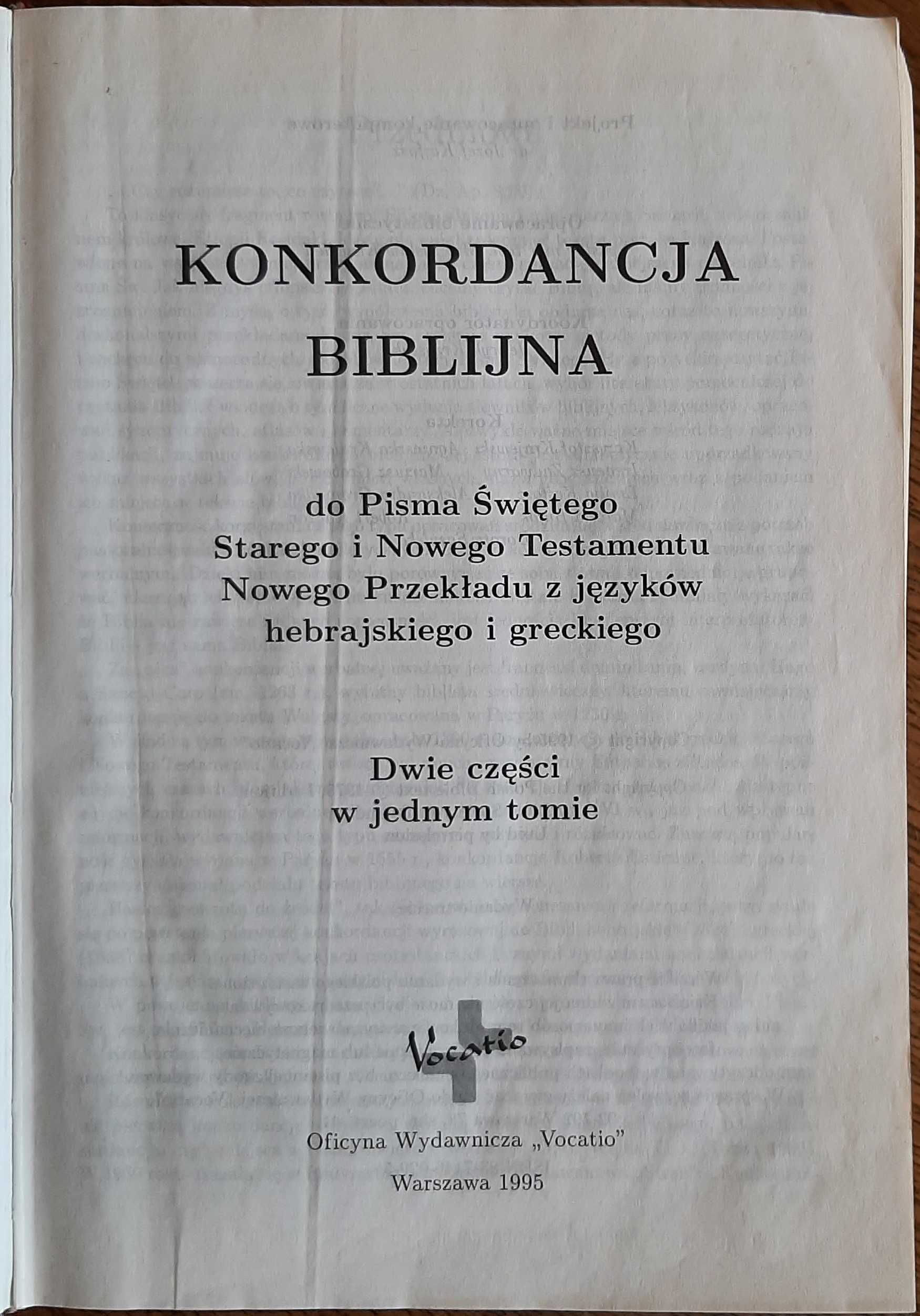 Konkordancja Biblijna do Pisma Świętego Starego i nowego Testamentu