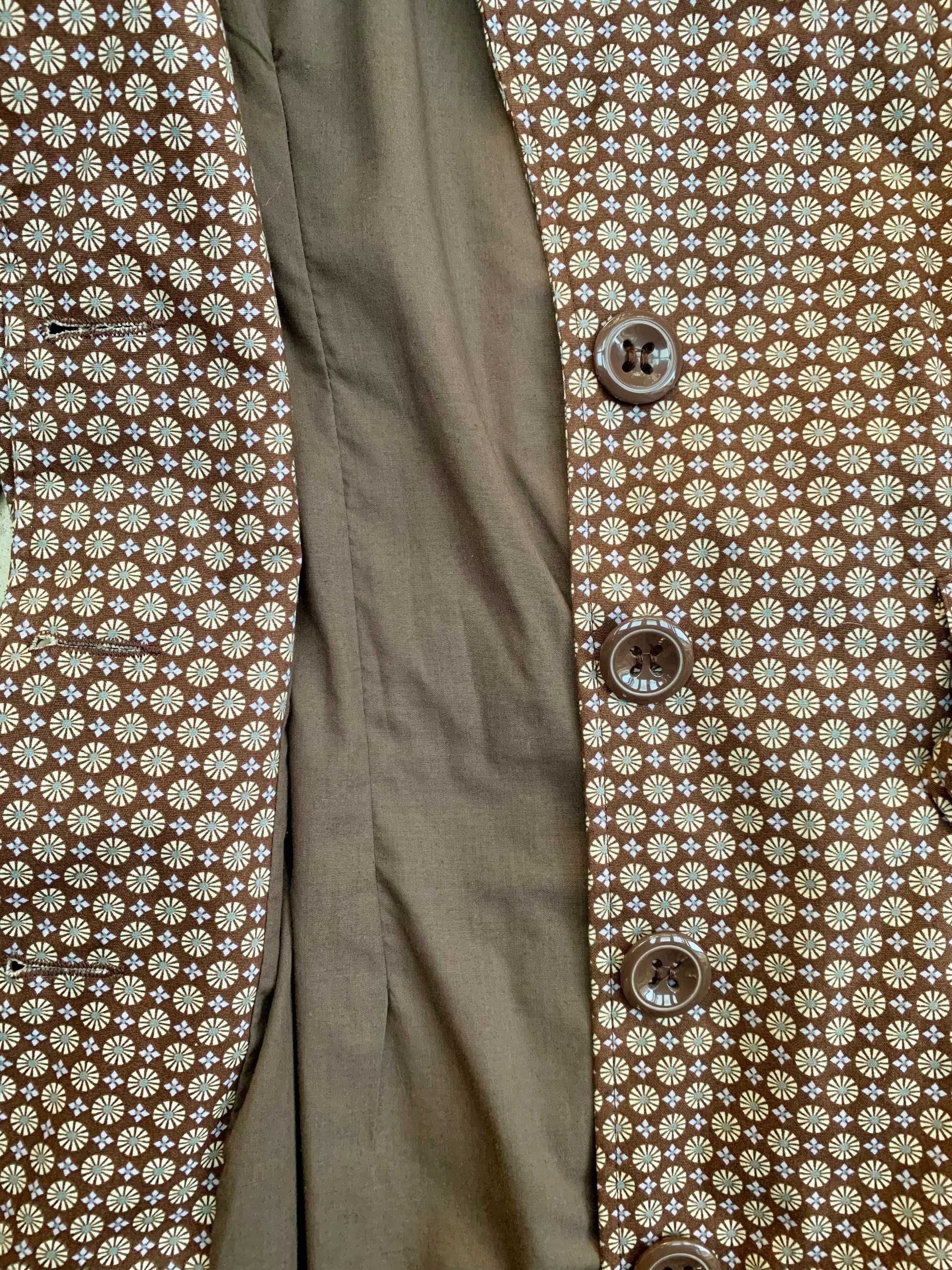 Retro płaszczyk/trencz brązowy r. 36/38
