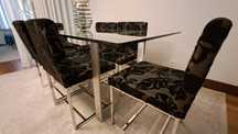 Mesa vidro com estrutura inox