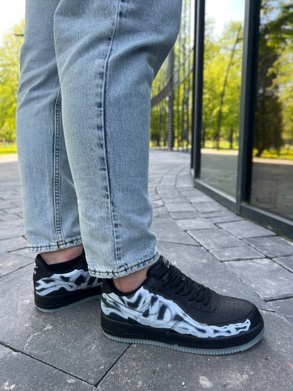 Кроссовки Nike Air Force Low Skeleton QS black