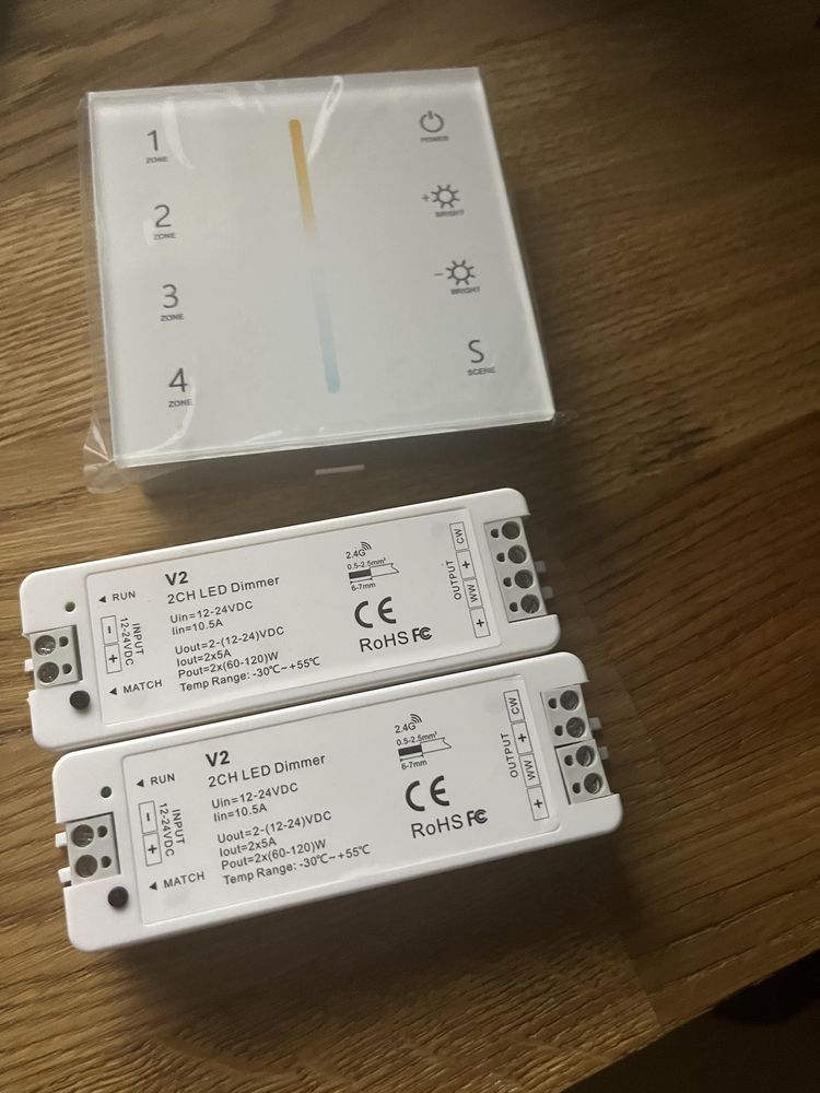 Sterownik/pilot i 2x ściemniacz led 12/24v