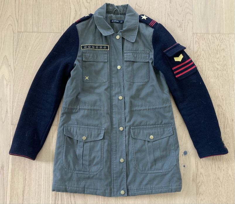 Płaszcz kurtka militarna ocieplana khaki Stradivarius r. S