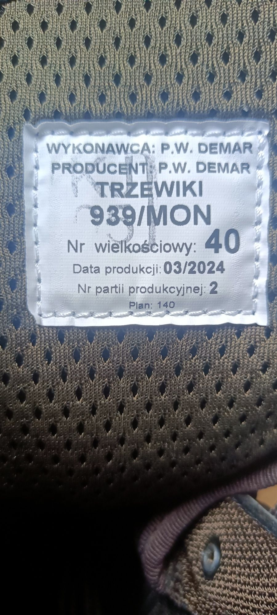 Buty trzewiki wojskowe letnie wzór 939 rozmiar 40