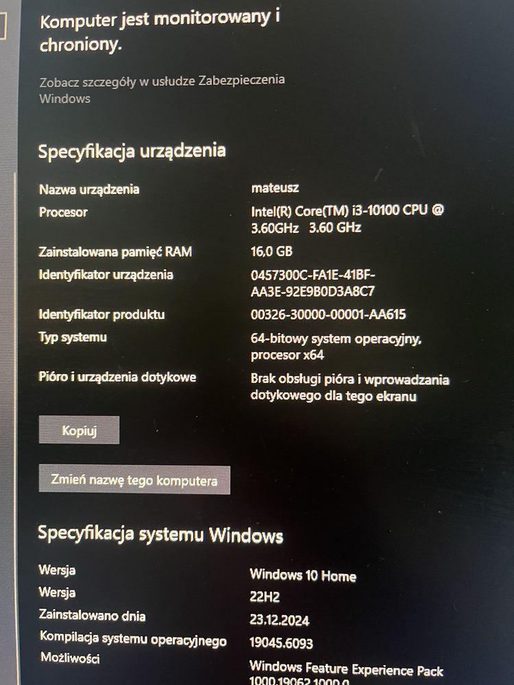 Sprzedam zestaw komputerowy