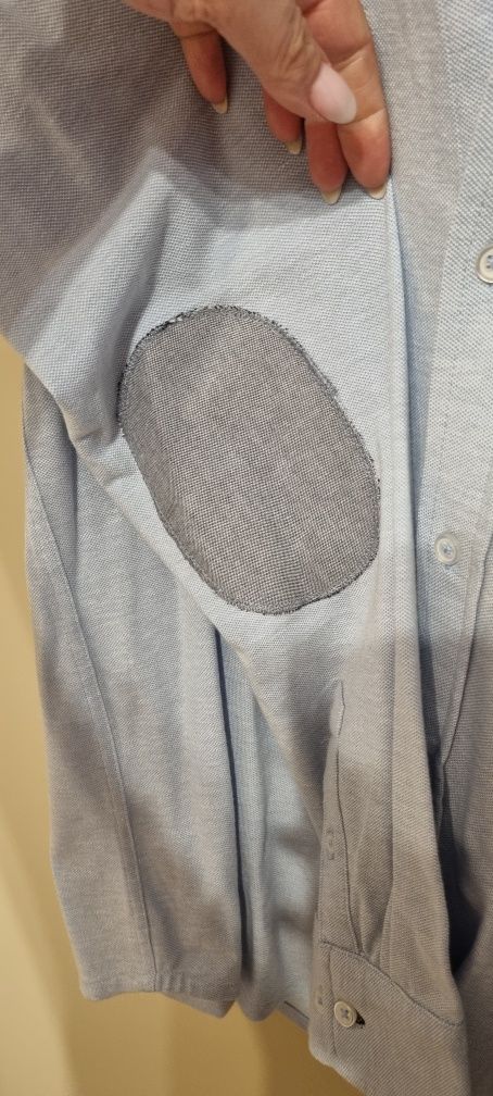 Błękitna bawełniana męska koszula grubasza tkanina  rozmiar M Livergy