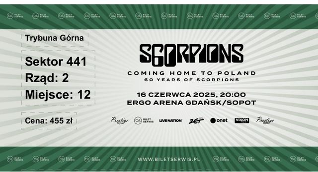 2 Bilety na koncert Scorpions