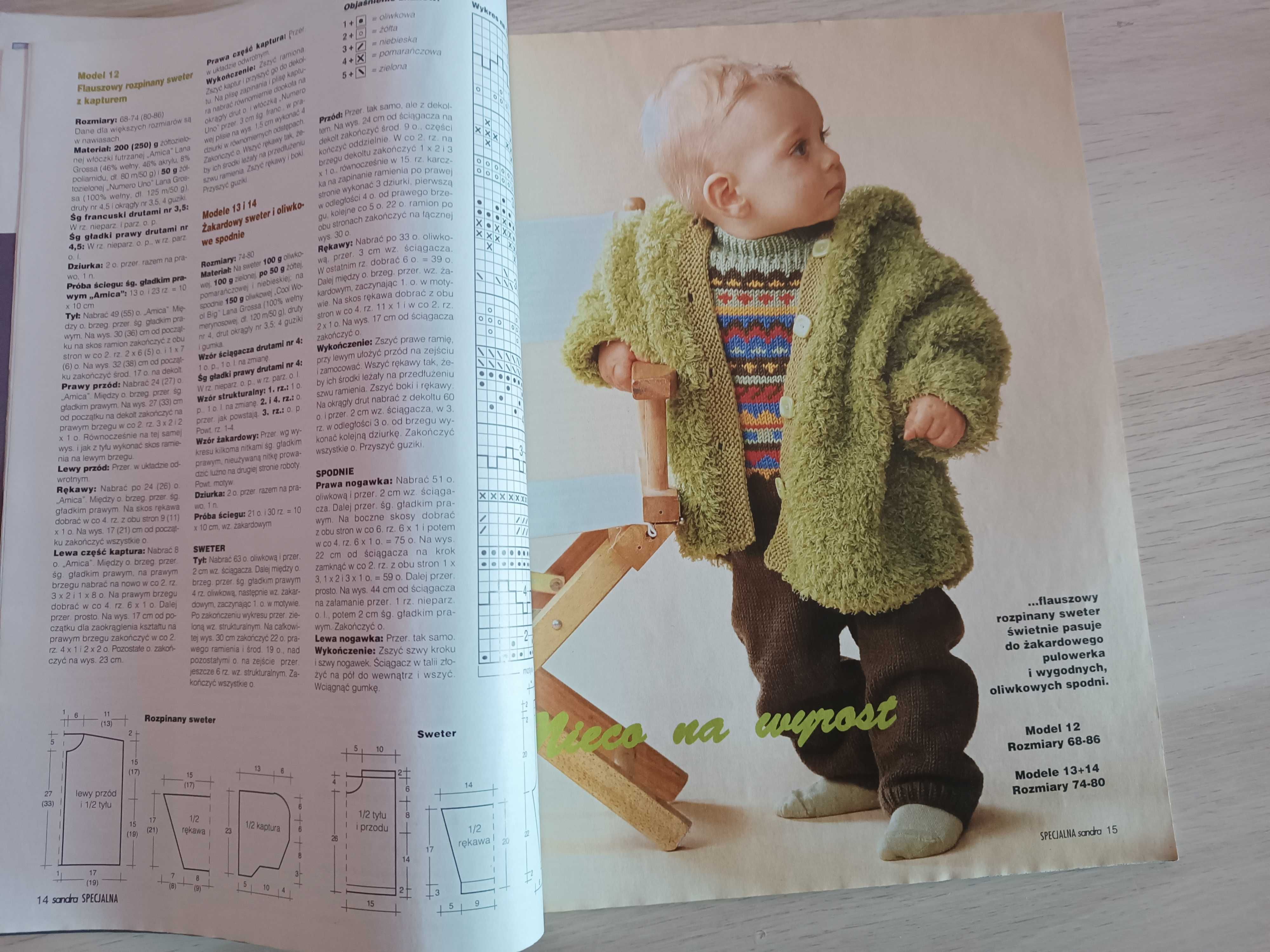Jesienne swetry dla dzieci i dla dorosłych Sandra specjalna nr 3/2007