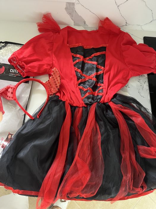 Fato disfarce Halloween menina diabo