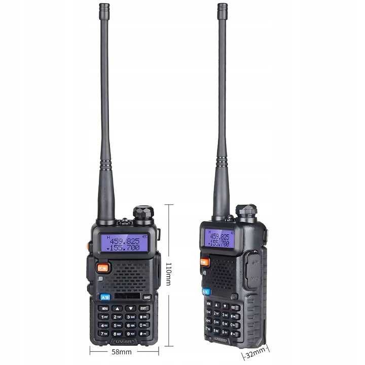 NOWY Baofeng UV-5R Krótkofalówka Radiotelefon 8W FM Walkie Talkie