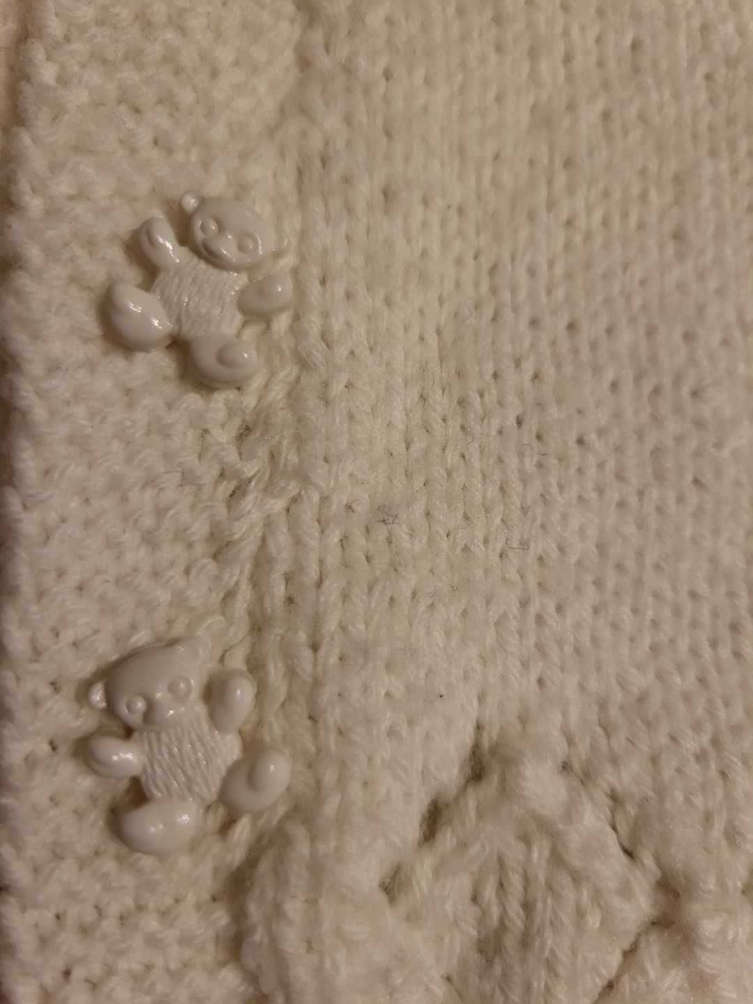Biały sweterek do chrztu 68cm