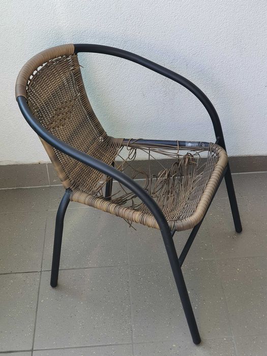 2 krzesła - metalowa rama krzesło ogrodowe balkonowe, itp.