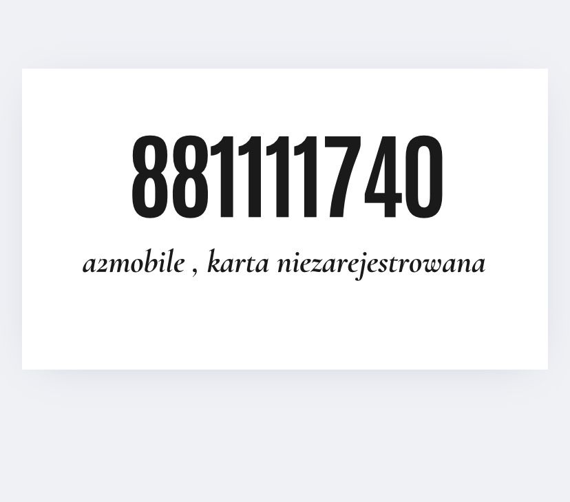 Złoty numer : 88 .1111 .740 a2mobile , niezarejestrowany