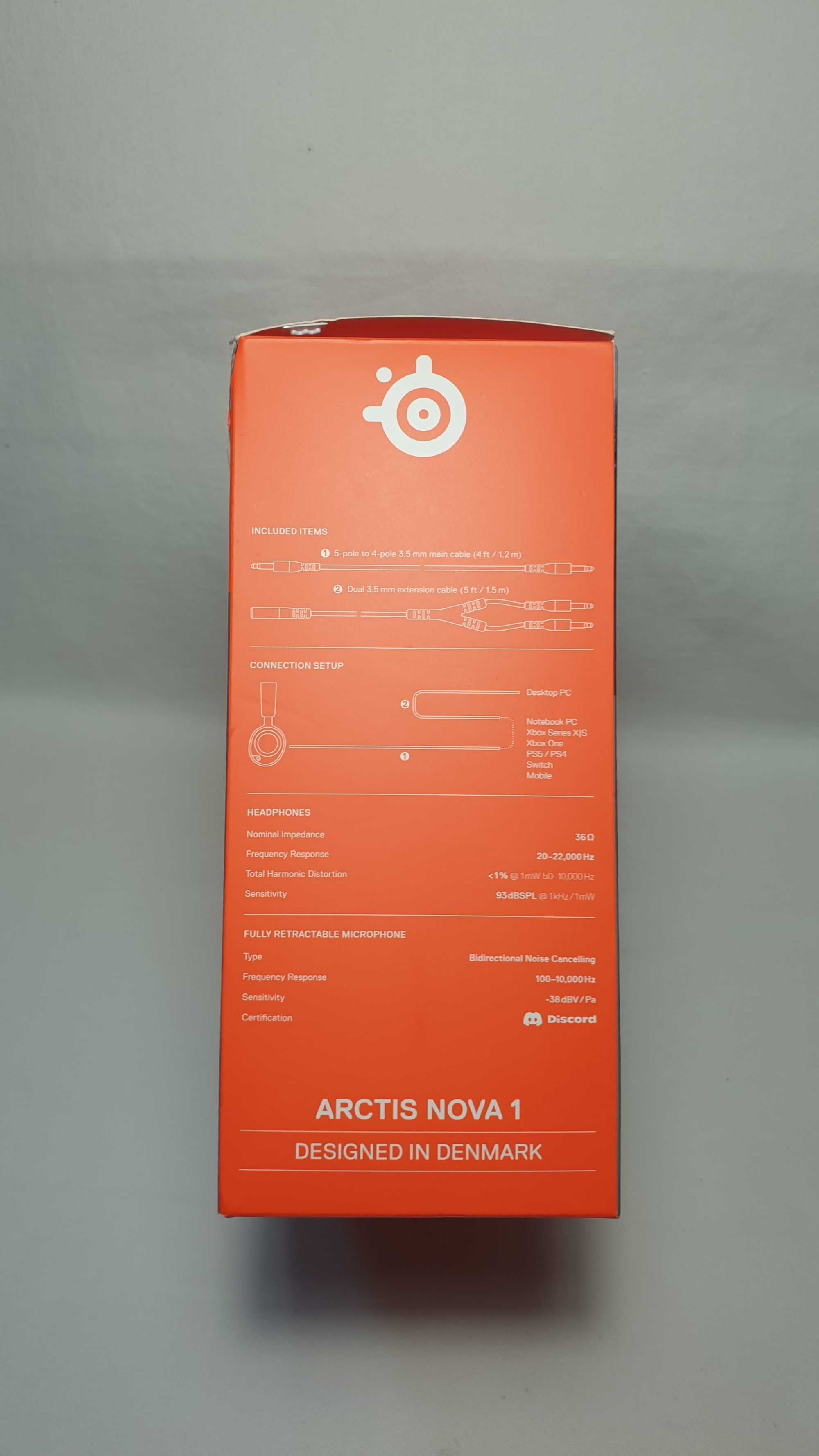Słuchawki przewodowe SteelSeries Arctis Nova 1 WHITE - NOWE.