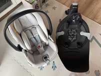 Fotelik Cybex Cloud T i-Size - Platinum White-light grey (Plus) z bazą