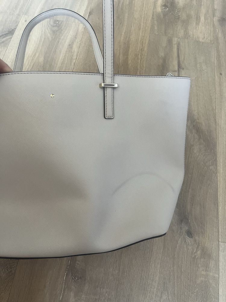 Kate Spade torebka shopper bag, kremowa, skora naturalna