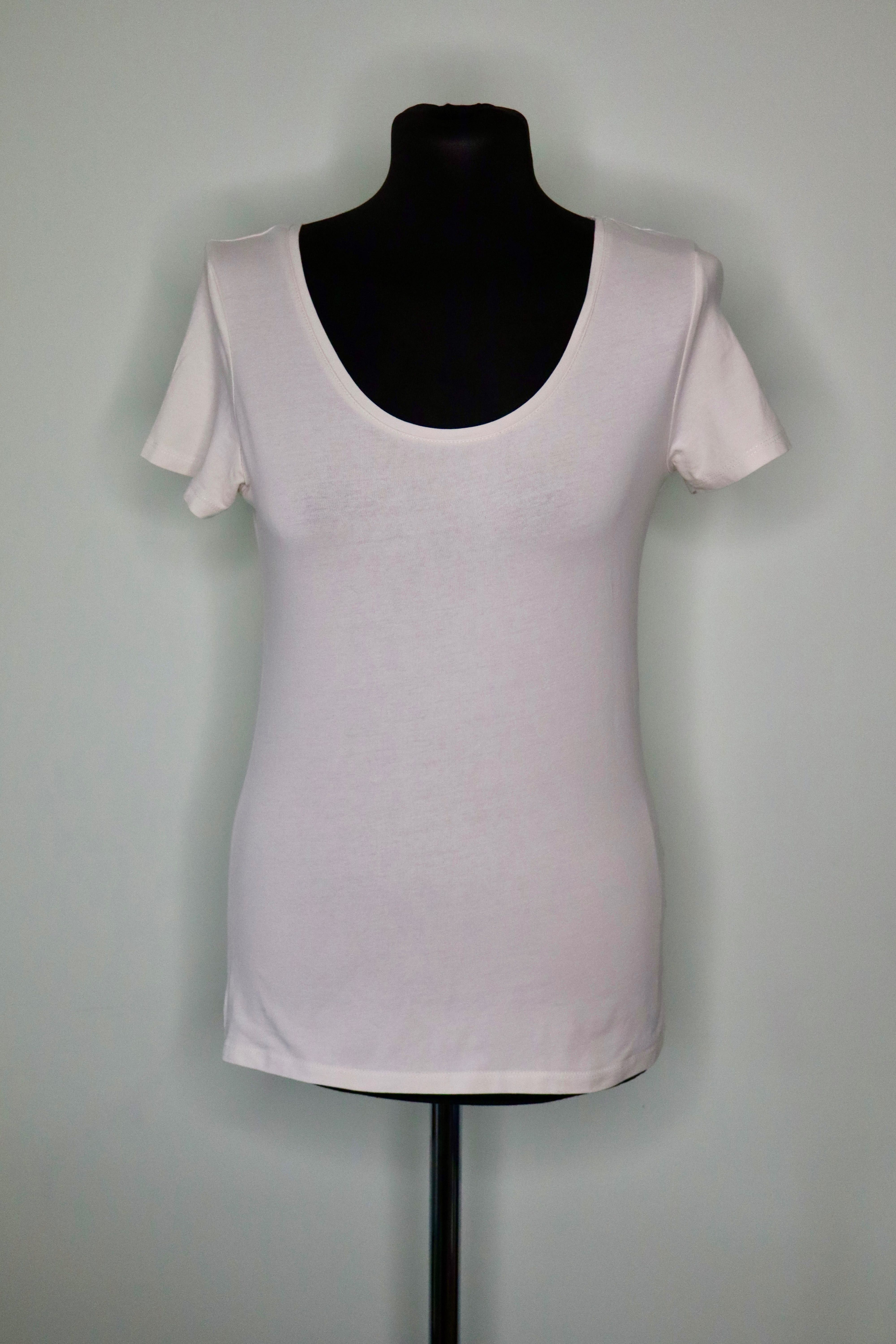 Biały damski t-shirt H&M M bawełna