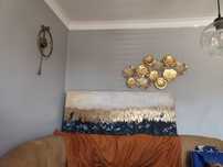 Duży (152x60) obraz strukturalny abstrakcja