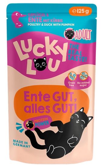 Karma dla kota bez zbóż, cukru i GMO - Lucky Lou DRÓB i KACZKA 125g