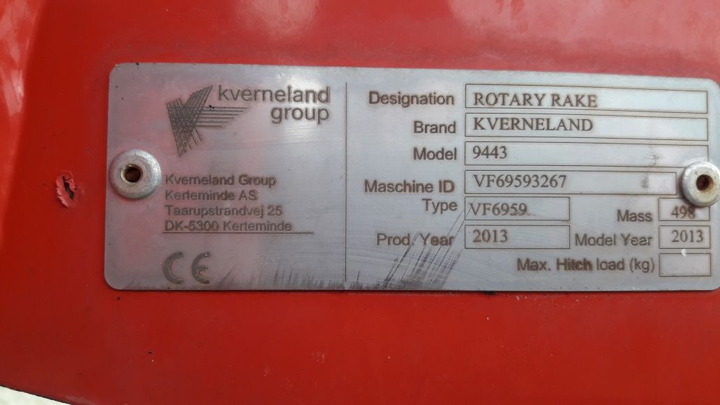 Zgrabiarka Kverneland 9443