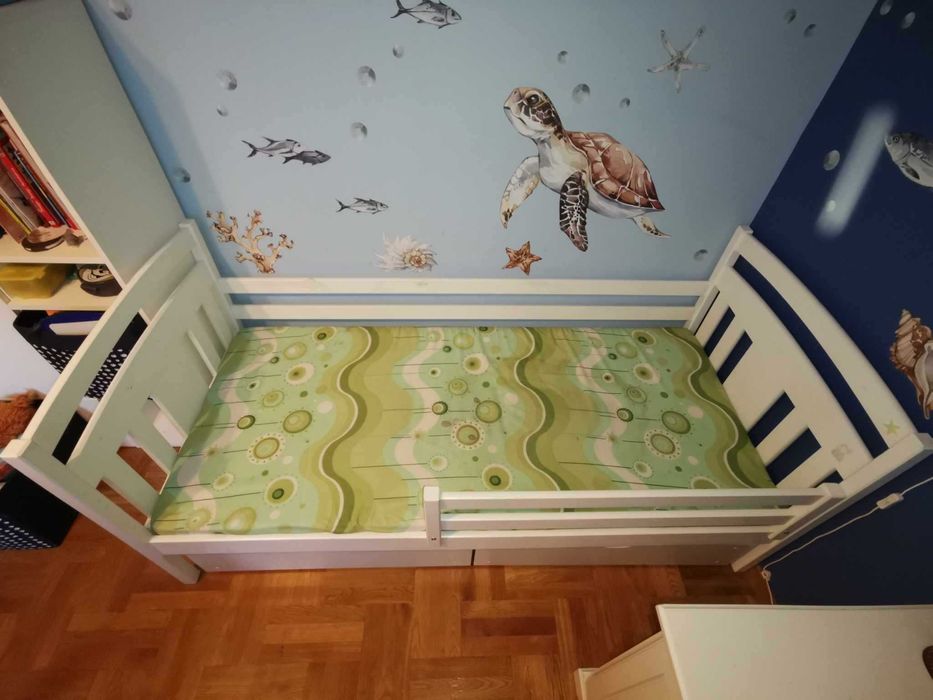Łóżko dziecięce białe 180x80