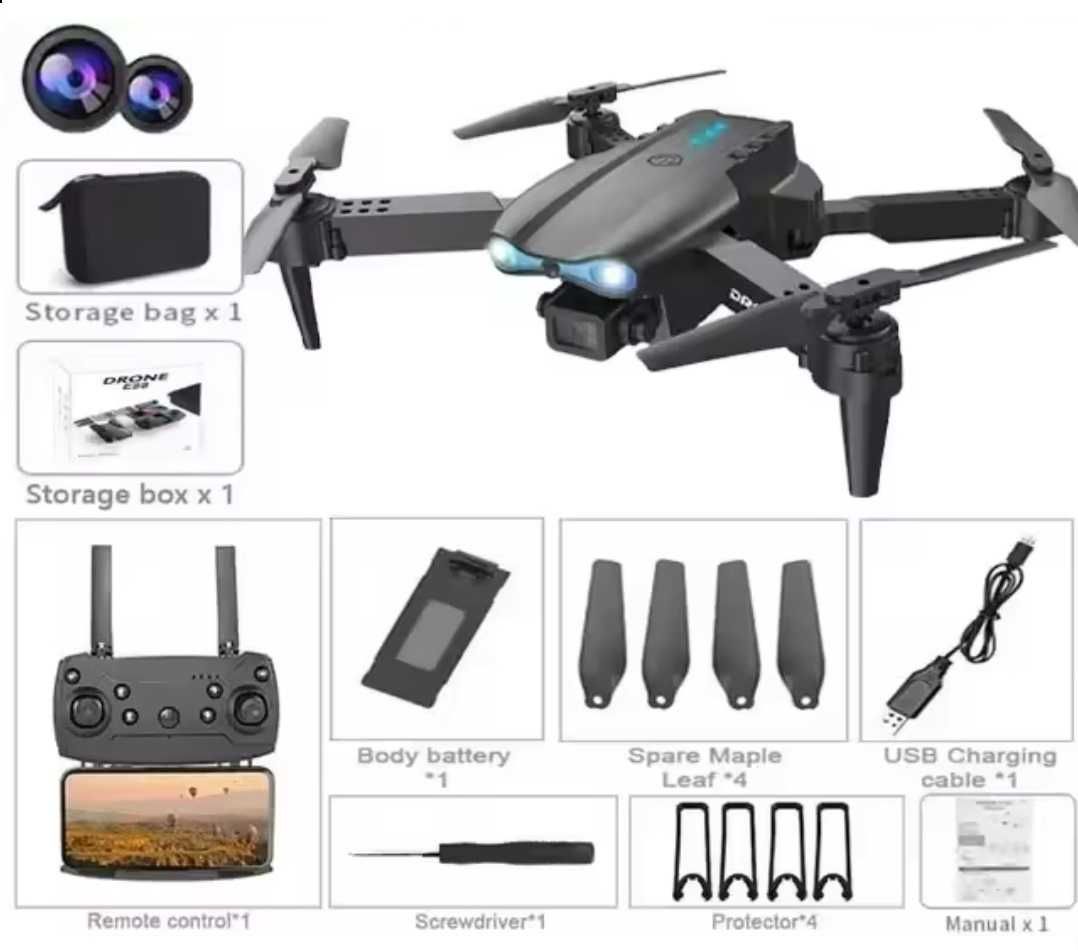 Dron 2x kamera samolot helikopter pilot prezent dla dziecka dzieci HIT