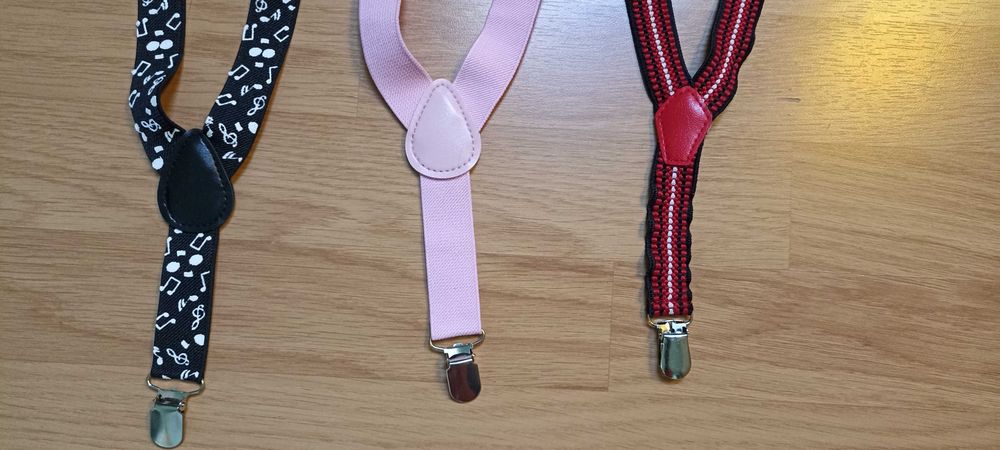 Zestaw 3 sztuki szelki dla przedszkolka do spodni spódnicy nuty