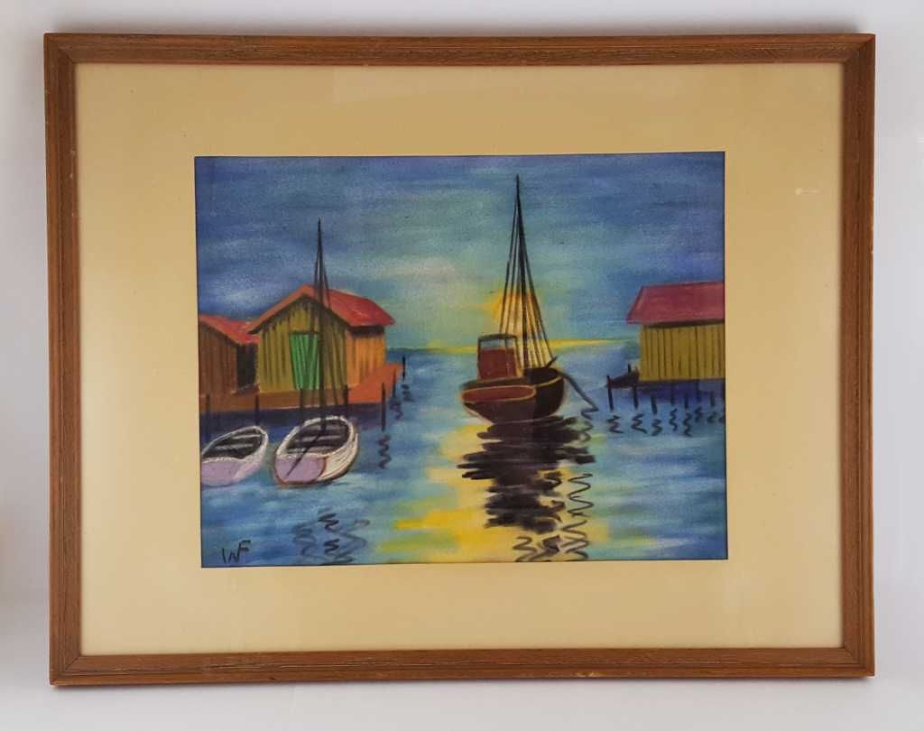 Obraz - pastel - sygnowany z lat 50-tych XX wieku