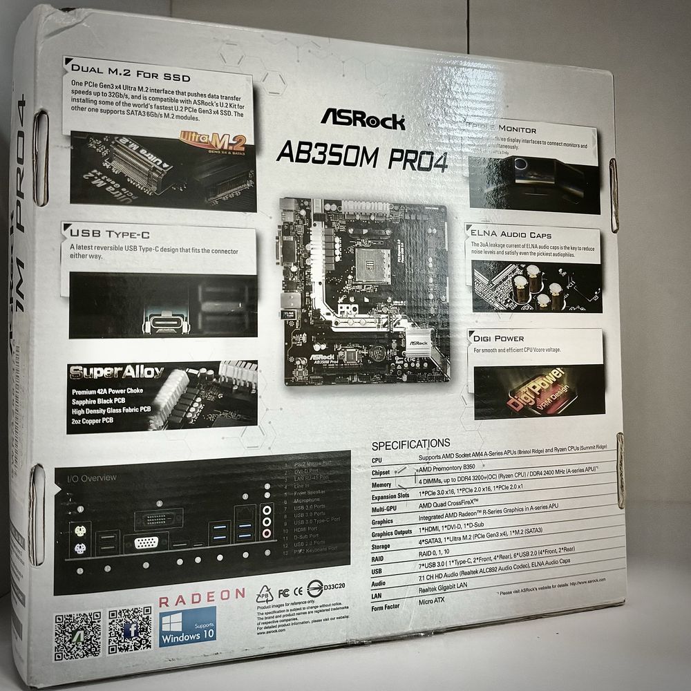 ASRock AB350M PRO4 + Ryzen 3 1200