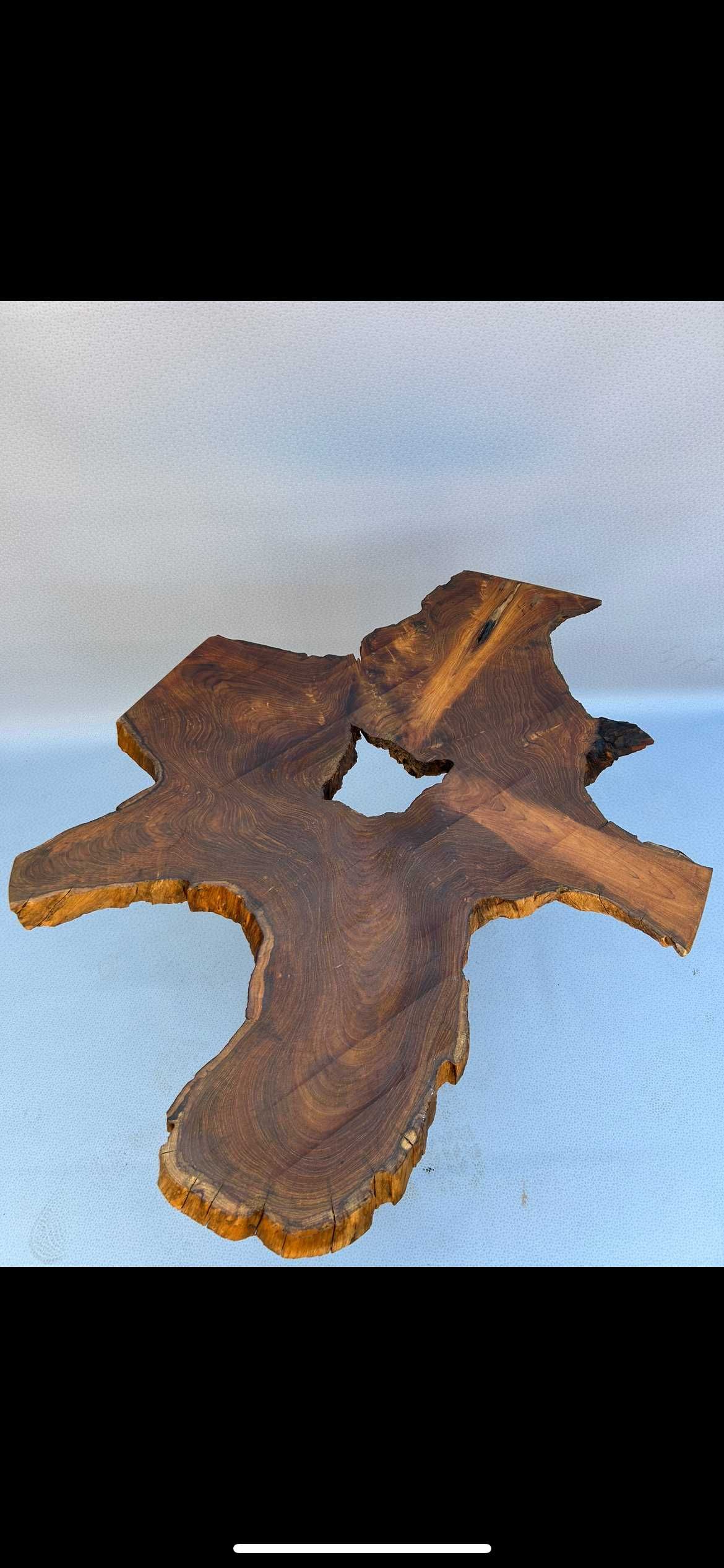Stół z drewna teak ze stalową podporą