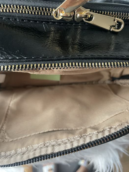 Nowa dwukomorowa srebrno-czarna torebka