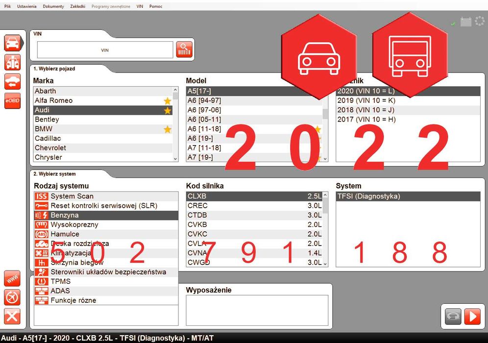 Polski program diagnostyczny do interfejsów testerów multidiag pro +