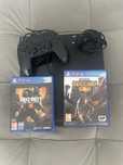 ps4 com controle não original dois jogos e cabo hdmi