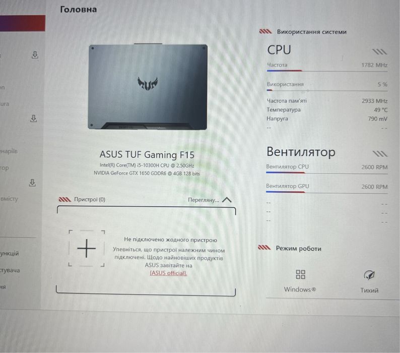 Ігровий ноутбук ASUS Tuf Gaming F15