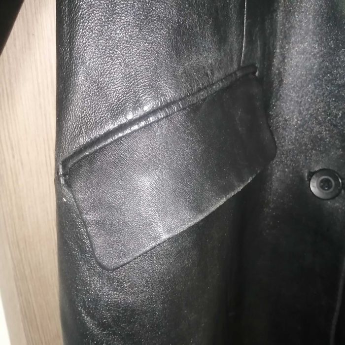 Кожаный женский плащ