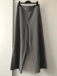 Spodnie damskie eleganckie w kratkę z luźną nogawką stradivarius XL/42