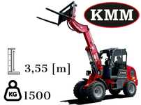 Ładowarka teleskopowa, kołowa, 4x4, terenowy wózek widłowy KMM 812T
