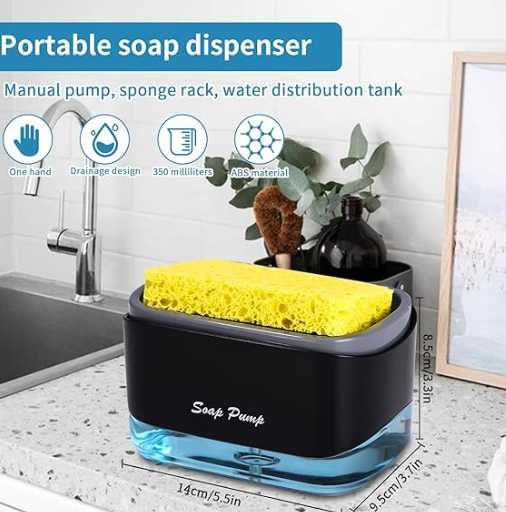 Dispensador de Detergente com Suporte para Esponja!