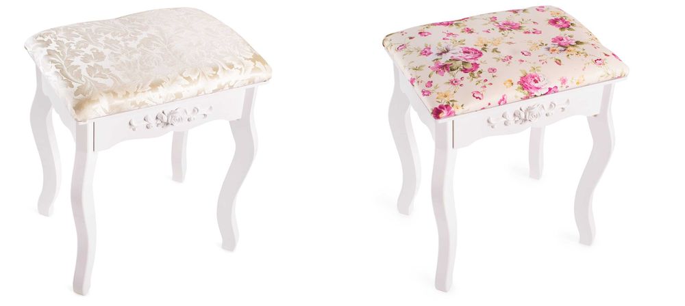 Toaletka kosmetyczna z lustrem TL04 biała + taboret