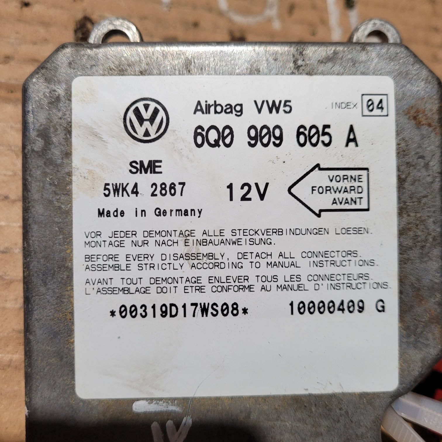 Moduł sensor poduszek airbag czujniki boczne vw golf IV bora 2000r