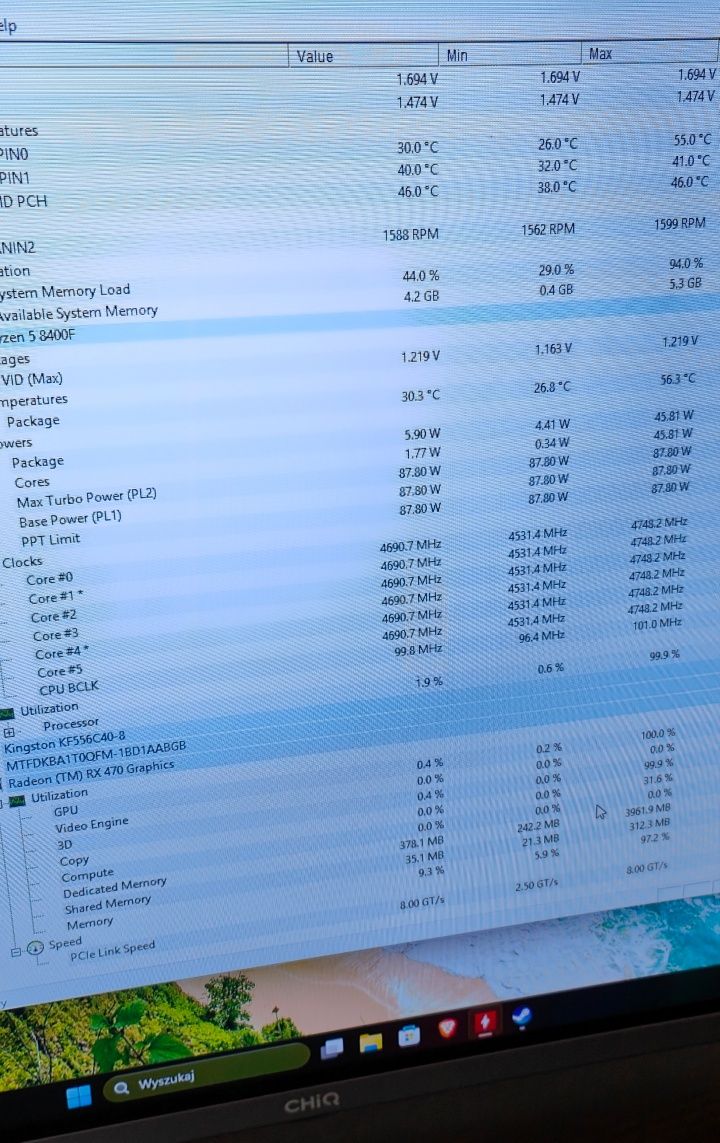 Karta graficzna AMD RX470 4GB sprawna