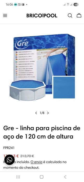 Liner para piscina de aço GRE