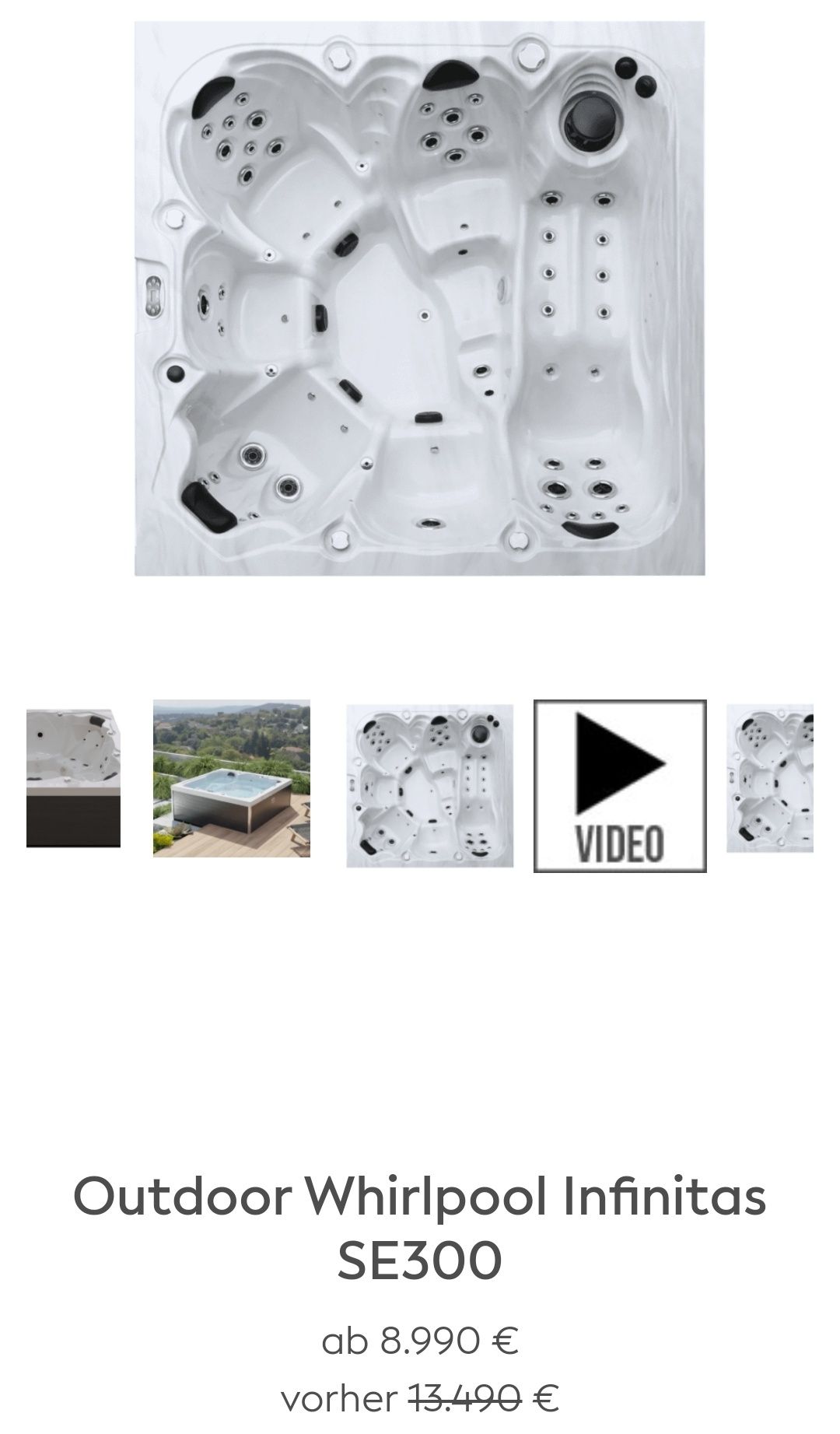 Jacuzzi ogrodowe 13490€ Infinitas SE300 na zewnątrz